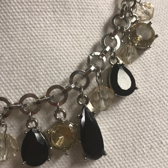 NWT WHBM Black Yellow Clear Stone Necklace - Picture 3 of 6